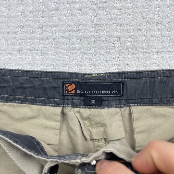 BC Clothing Expedition Shorts Mens 36 Beige Cargo Stretch Outdoor Fishing Belted - Picture 6 of 13